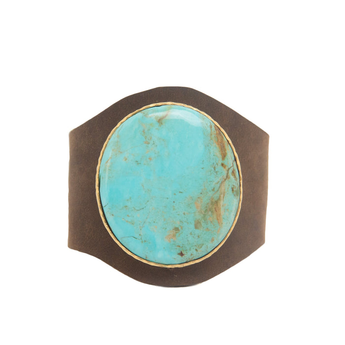 Leather Cuff - Turquoise by Christina Greene