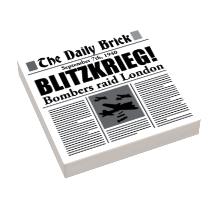 B3 Customs® Blitzkreig (London Invasion) WW2 Newspaper (2x2 Tile) by B3 Customs