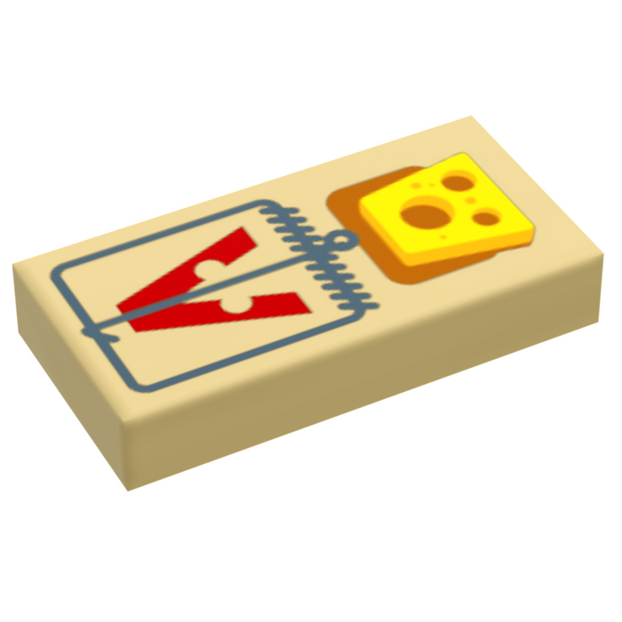 B3 Customs® Mouse Trap w/ Cheese (1x2 Tile) by B3 Customs