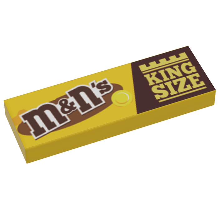 M&N's (Peanut) Candy (King Size) 1x3 Tile made using LEGO part by B3 Customs
