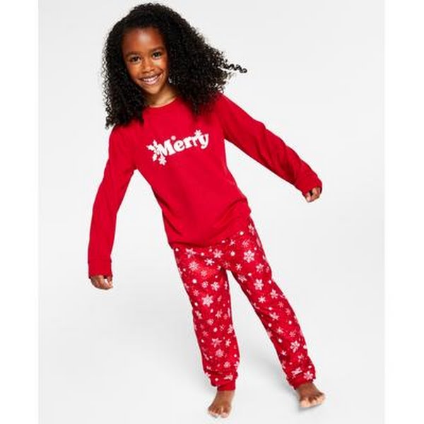 Family Pajamas Matching Kids Merry Snowflake Mix It by Vanessa Jane