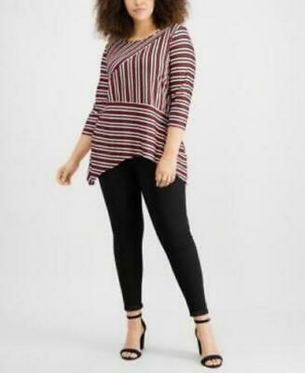 Ny Collection Plus Size Handkerchief-Hem Top, Size 3X by Vanessa Jane