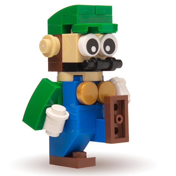 Custom Green Plumber Building Figure made using LEGO parts by B3 Customs