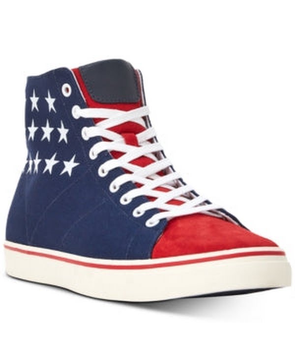 Polo Ralph Lauren Mens Solomon High Top Sneakers - Red/Navy by Vanessa Jane
