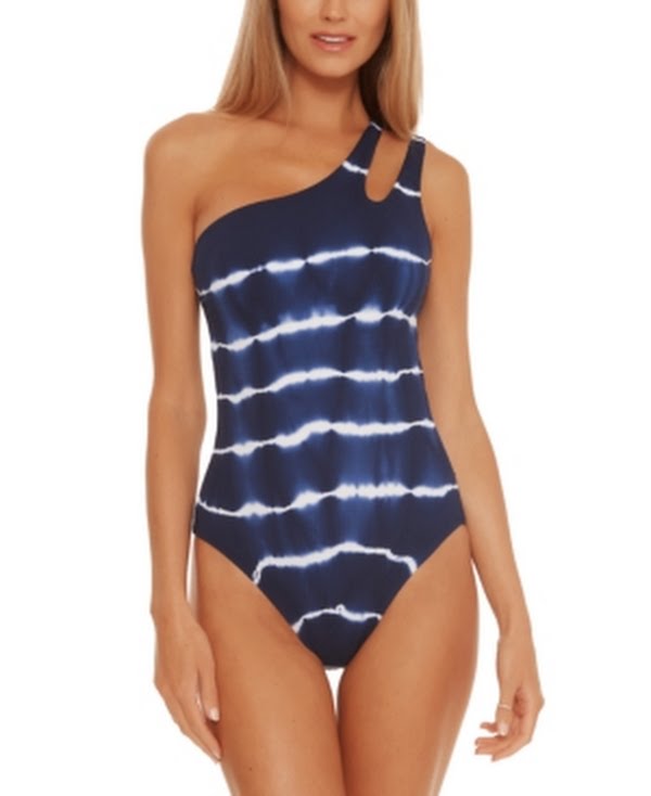 Becca Iconic Tie-Dyed Textured Rib Asymmetrical One-Piece Swimsuit by Vanessa Jane