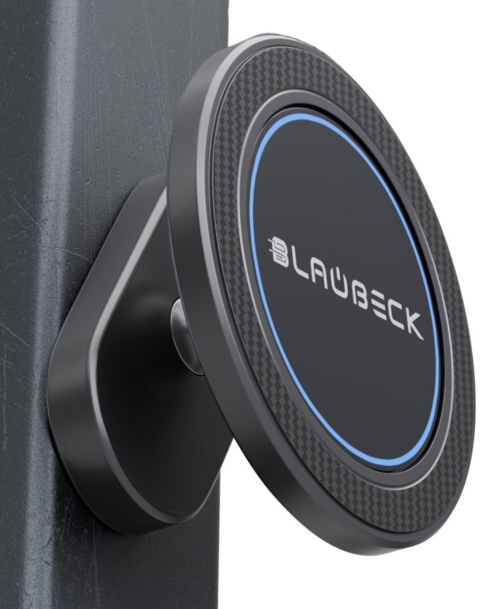 All-Metal Magnetic Gym Phone Holder for MagSafe and Android | Industrial N54 Magnets | Rock-Solid Mount for Squat Racks & Metal Gym Equipment | 360° Adjustable | Includes Metal Ring by BLAUBECK