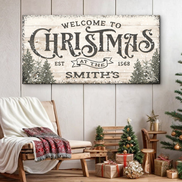 Family Welcome To Christmas Sign III by Tailored Canvases