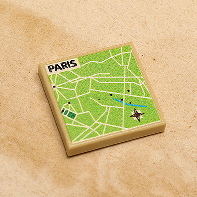 B3 Customs® Paris, France Map (2x2 Tile) by B3 Customs