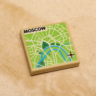 B3 Customs® Moscow, Russia Map (2x2 Tile) by B3 Customs