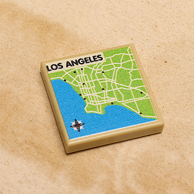 B3 Customs® Los Angeles, CA Map (2x2 Tile) by B3 Customs