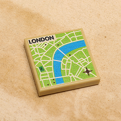 B3 Customs® London, England Map (2x2 Tile) by B3 Customs