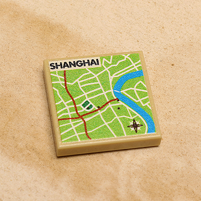 B3 Customs® Shanghai, China Map (2x2 Tile) by B3 Customs