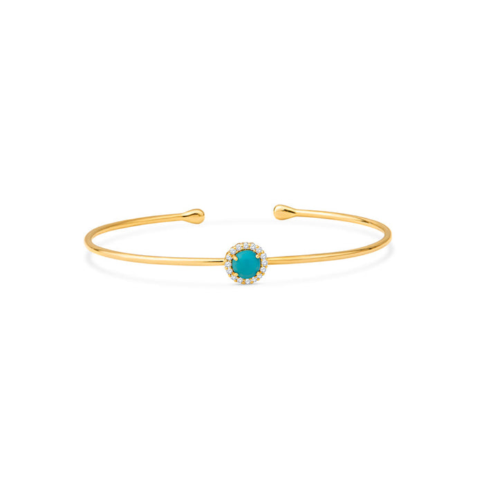 Maria 14K Gold Diamond and Turquoise Bangle by Christina Greene