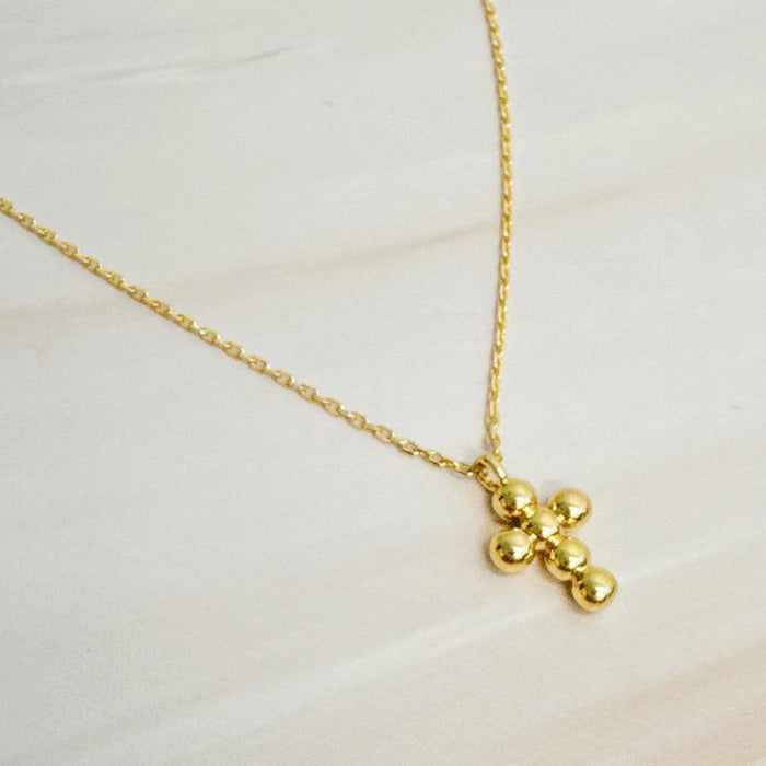 Mini Dot Cross Pendant Necklace