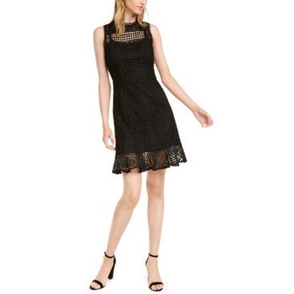 Betsey Johnson Petite Crochet-Lace Ruffled-Hem Dress, Size 12P by Vanessa Jane
