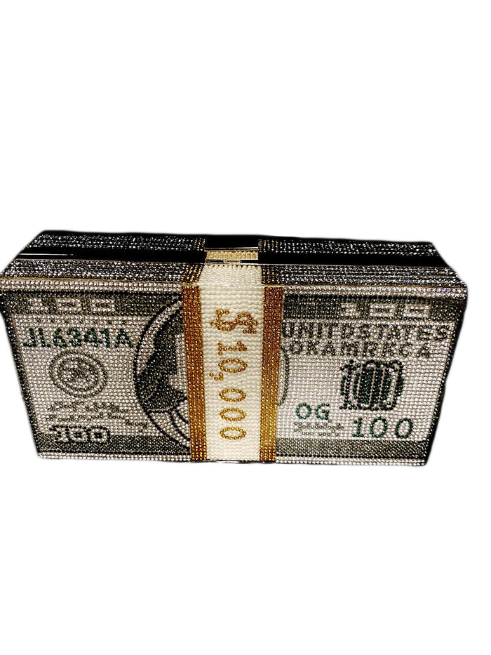 Bling Money Bag Clutch -Gray by The House of Stylez