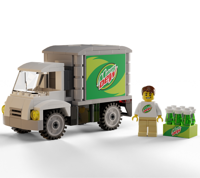 Making Dew Soda Delivery Truck with Minifig by B3 Customs