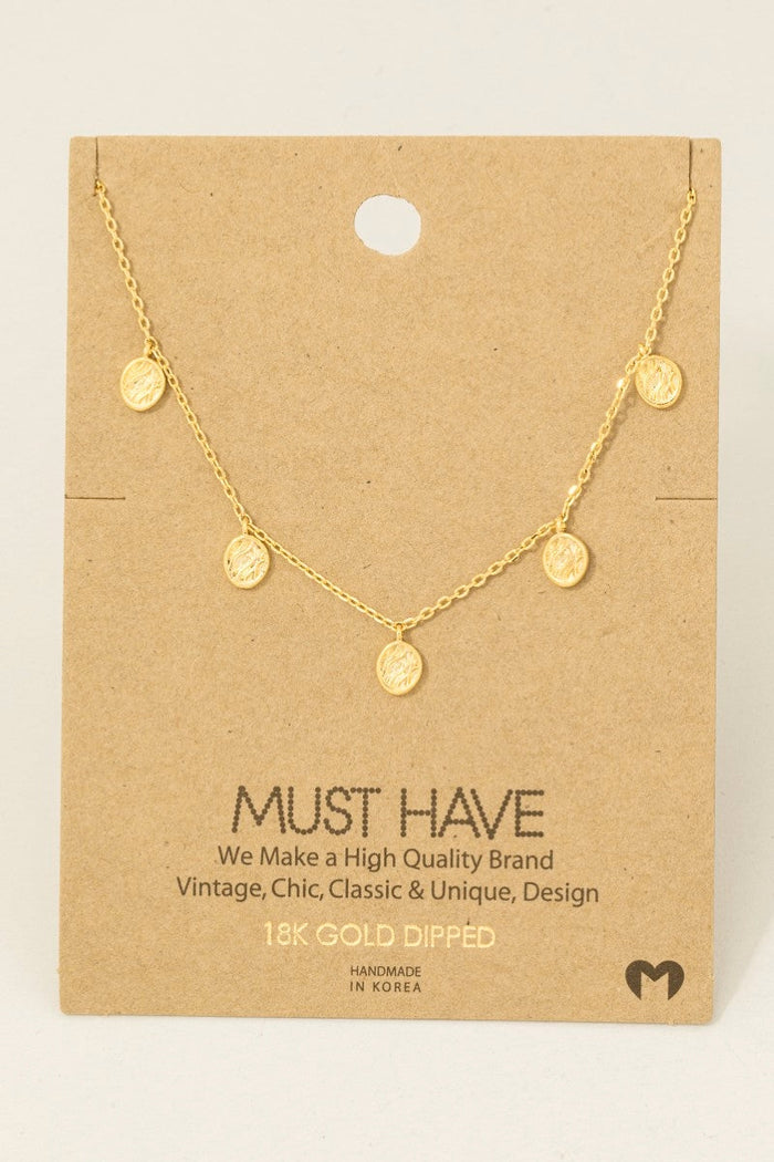 Gold Dipped Mini Eye Of Horus Station Charms Necklace by Boutique 23