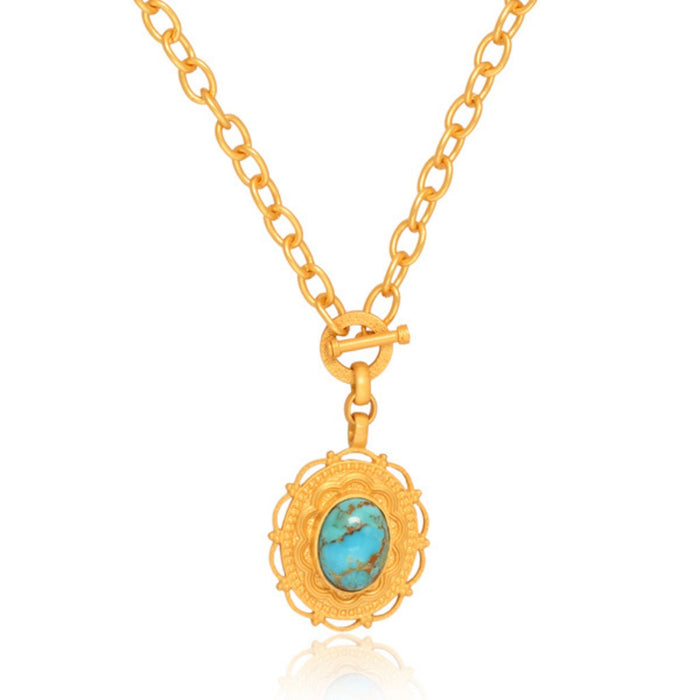 Meet Me in Mykonos Toggle Necklace - Turquoise by Christina Greene