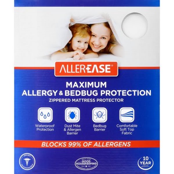 Allerease Maximum Allergy Relief Zippered Mattress Protector, Queen by Vanessa Jane