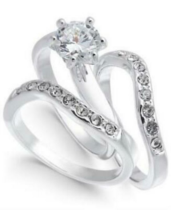 Charter Club Fine Silver Plate Crystal Wavy Ring, Various Sizes by Vanessa Jane