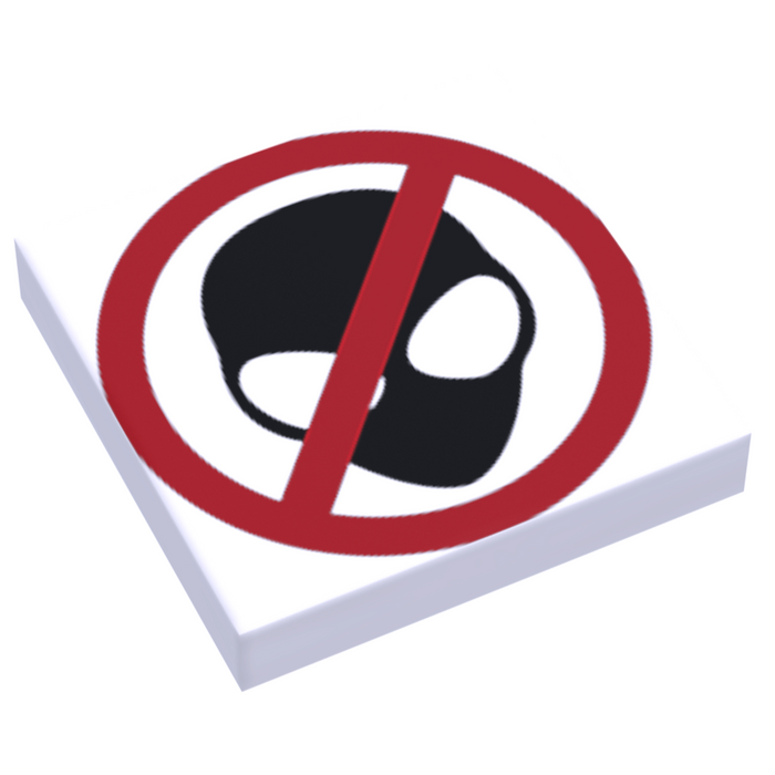 No Aliens Sign (2x2 Tile) made using LEGO parts by B3 Customs
