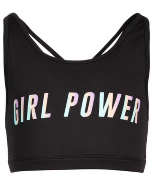 Ideology Big Girls Power-Print Sports Bra, Size L/14 by Vanessa Jane