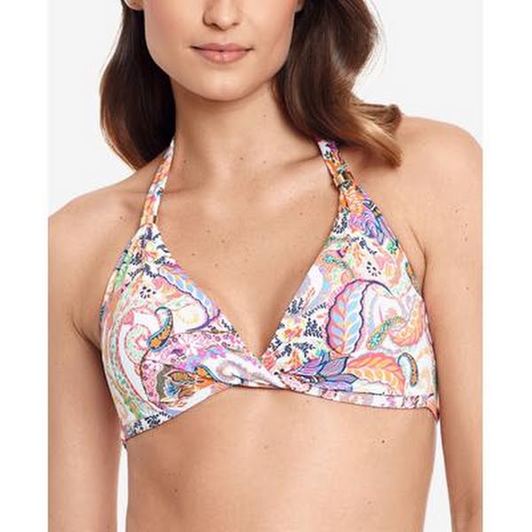 Lauren Ralph Lauren Womens Non-Removable Cups Tie Halter Bikini Top by Vanessa Jane