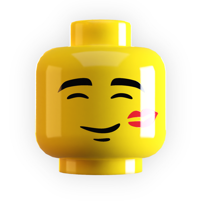 Lipstick Kiss on Face Minifig Head - B3 Customs by B3 Customs