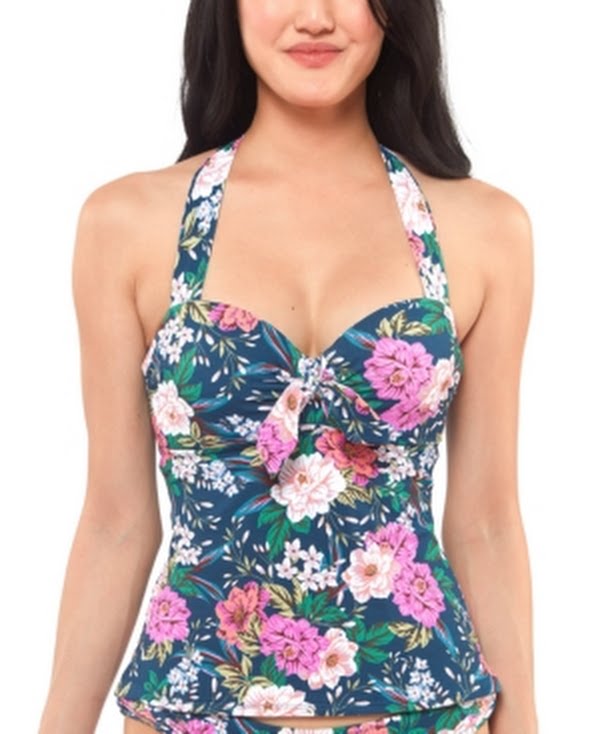 Jessica Simpson Gardenia Paradise Halter Tankini Top, Size Small by Vanessa Jane