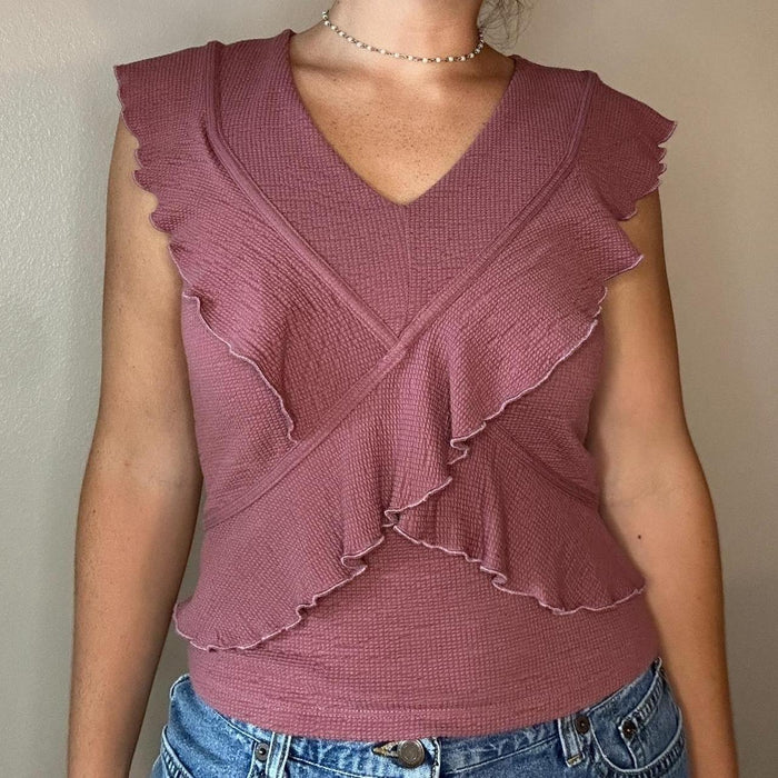 American Rag Juniors Ruffled Top, Large by Vanessa Jane