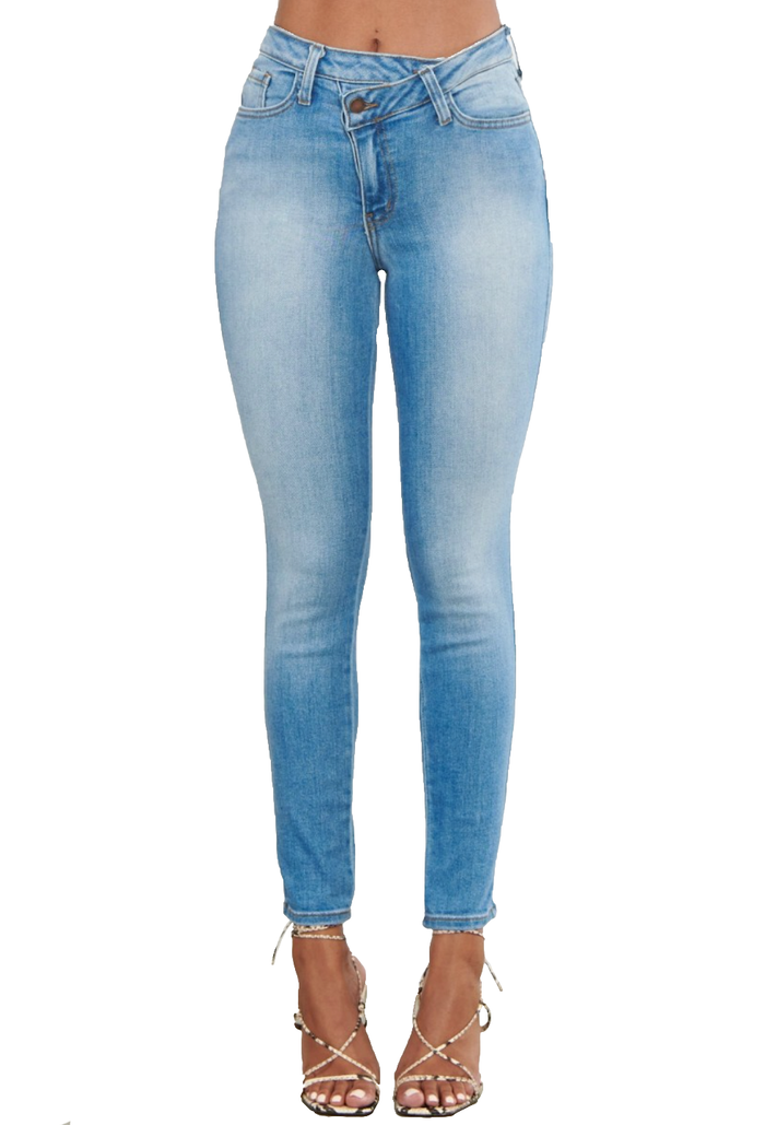 {P1861} Denim Ankle Skinny Jeans by The House of Stylez