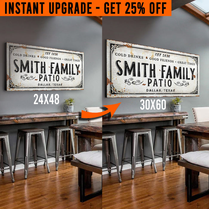 Upgrade Your 48x24 Inches 'Family Patio' (Style 3) Canvas To 60x30 Inches by Tailored Canvases