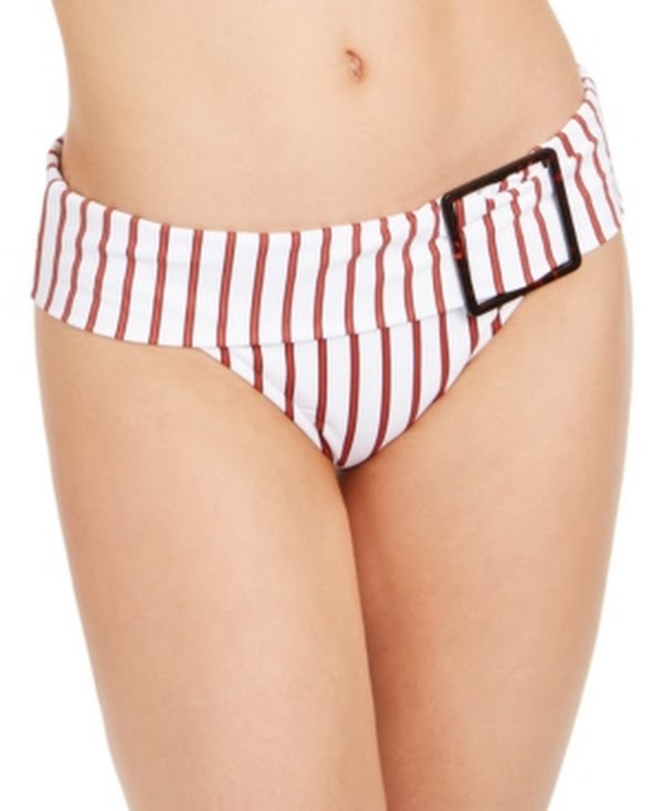 WeWoreWhat Annie Bottom - Dark Red Stripes, Size Medium by Vanessa Jane