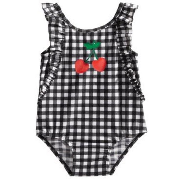 First Impressions Baby Girls Gingham-Print Cherries Swimsuit, 12 Months by Vanessa Jane