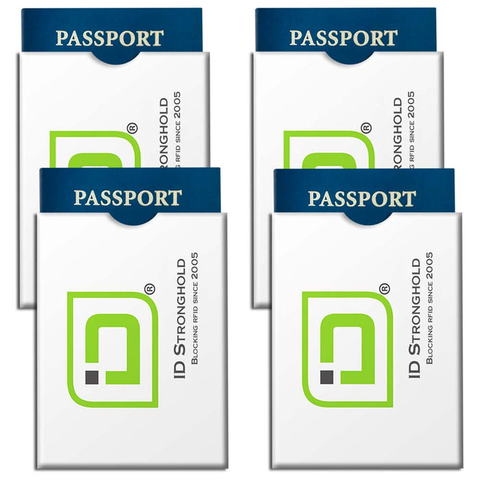 RFID Blocking ID Stronghold Logo Passport Sleeve Covers - 4 Pack by ID Stronghold