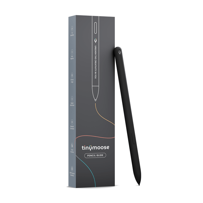 Pencil Glide | (Midnight Black) Compatible with Samsung Galaxy Tab S7, S8, S9 & other EMR-supported tablets by Tinymoose USA