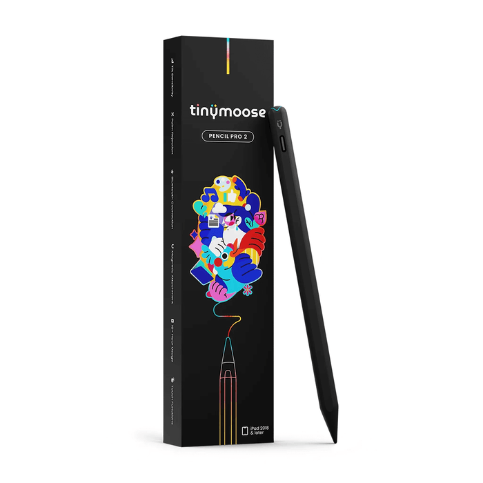 Pencil Pro 2 | Midnight Black - iPad Pen With Gesture Controls by Tinymoose USA