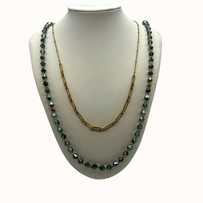 Lonna & Lilly Gold-Tone Two-Row Beaded Long 34in Necklace by Vanessa Jane