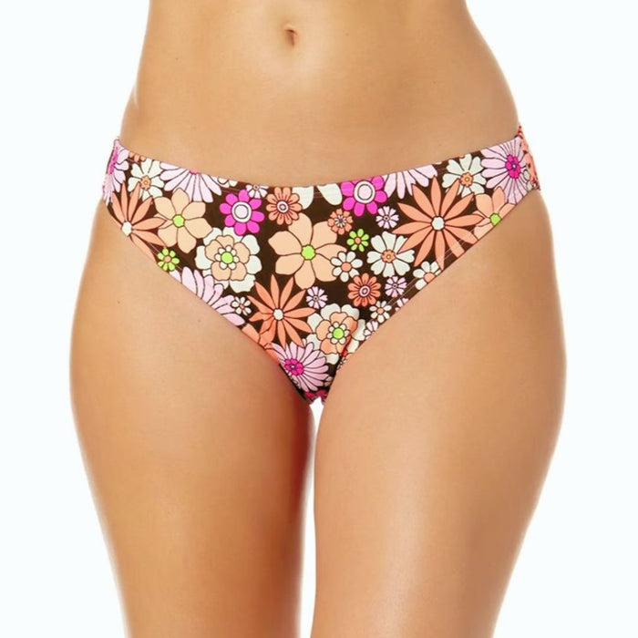 Salt + Cove Juniors Morning Grace Hipster Bikini Bottoms Floral Brown, Small by Vanessa Jane