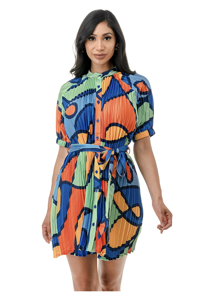 Pleated Shirt Dress by The House of Stylez