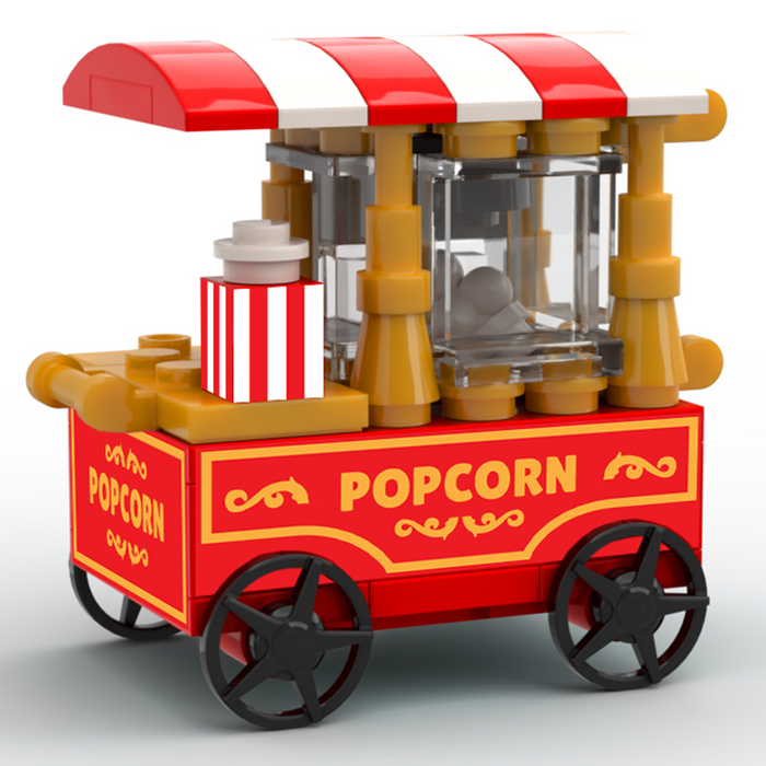 Popcorn Vending Cart Building Set made using LEGO parts by B3 Customs
