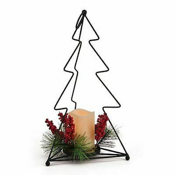 Elements 16-Inch Christmas Tree Lantern with LED Candle by Vanessa Jane