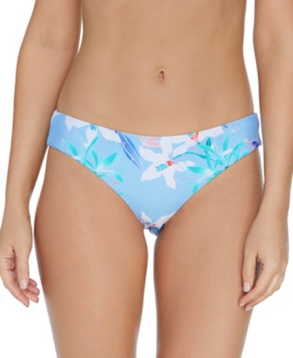 Raisins Juniors Fiesta Floral Shirred Back Swim Bottoms, Size Medium by Vanessa Jane