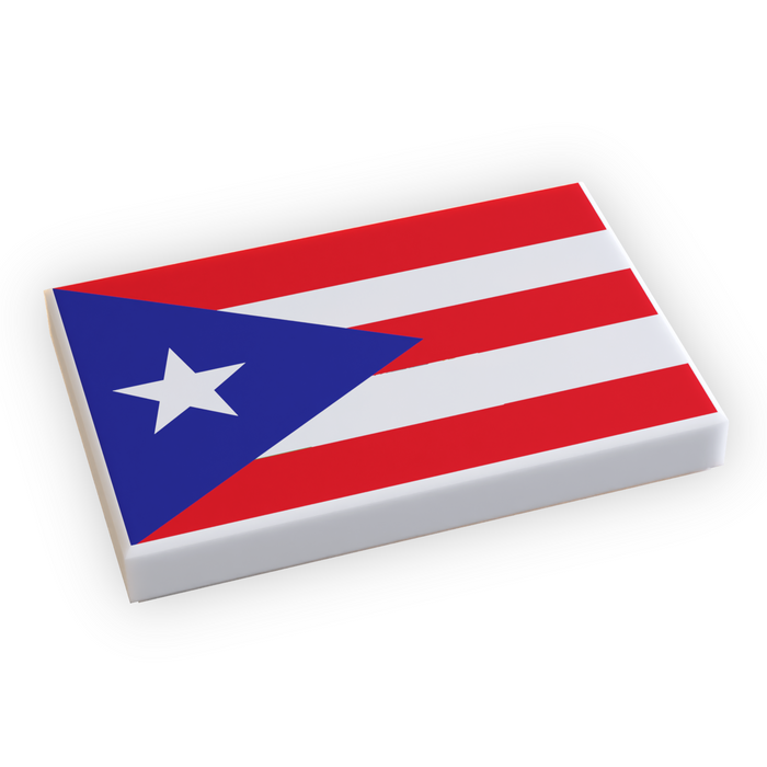 Puerto Rico Flag (2x3 Tile) made using LEGO part by B3 Customs