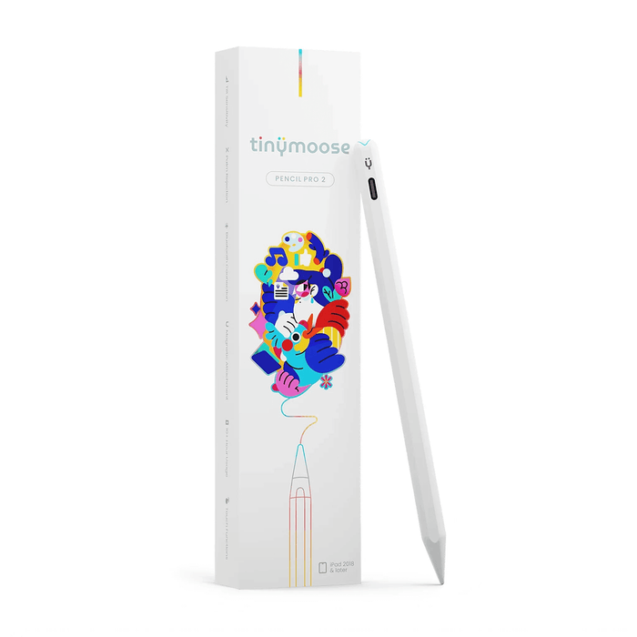 Pencil Pro 2 | Alpine White - iPad Pen with Gesture Control by Tinymoose USA