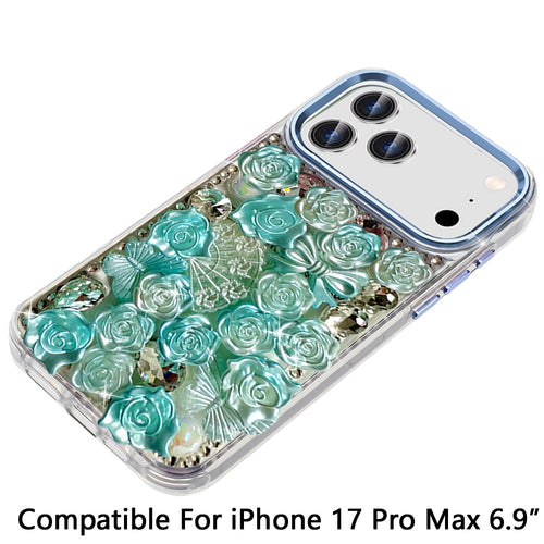 Roses Arrangement 3D Bling Case for iPhone 17 Pro Max with Tempered Glass by Merch Section