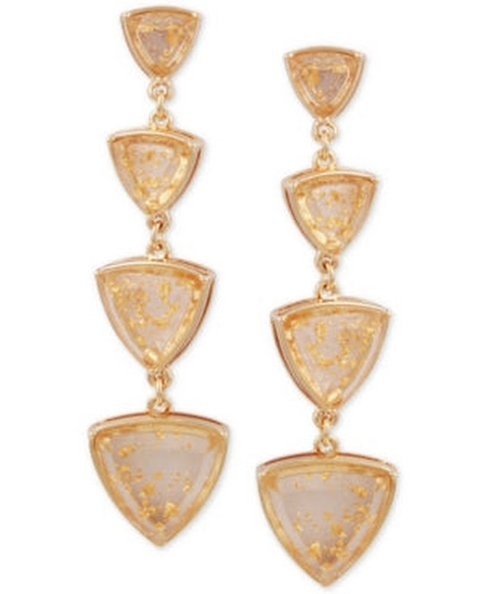 Guess Decorated Resin Triangle Graduated Linear Drop Earrings by Vanessa Jane