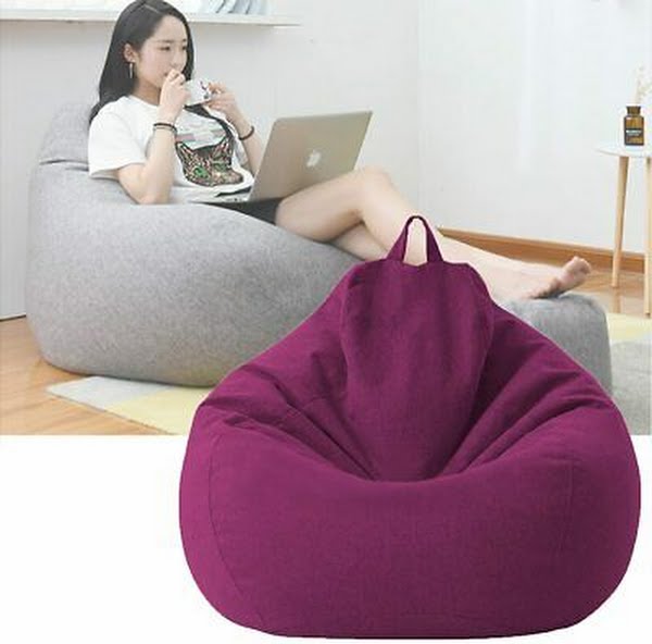 Mekiyo Classic Sofa Chairs Cover, Lazy Lounger Bean Bag Home SoftCozy, Purple by Vanessa Jane