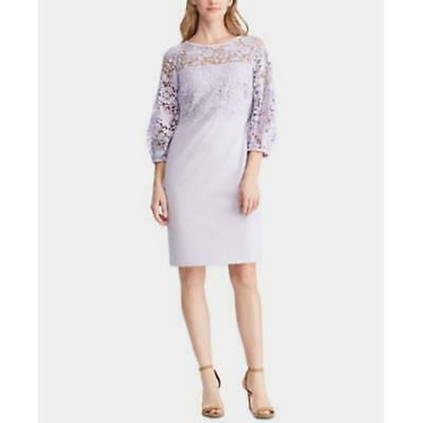 Lauren Ralph Lauren Lace-Trim Jersey Dress, Size 2 by Vanessa Jane
